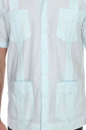 Classic Cotton Blend Guayabera Shirt Short Sleeve