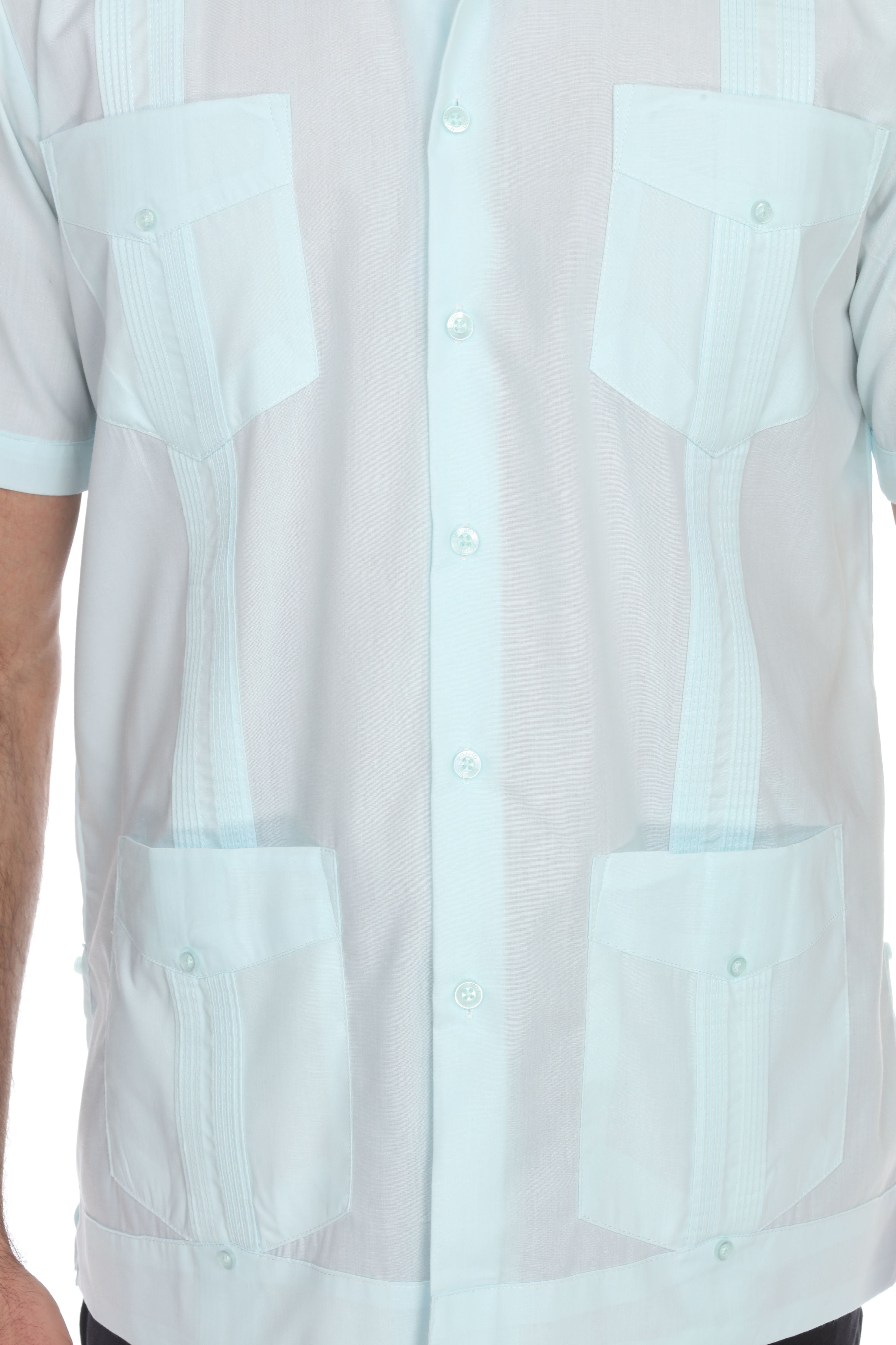 Classic Cotton Blend Guayabera Shirt Short Sleeve
