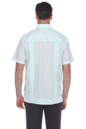 Classic Cotton Blend Guayabera Shirt Short Sleeve