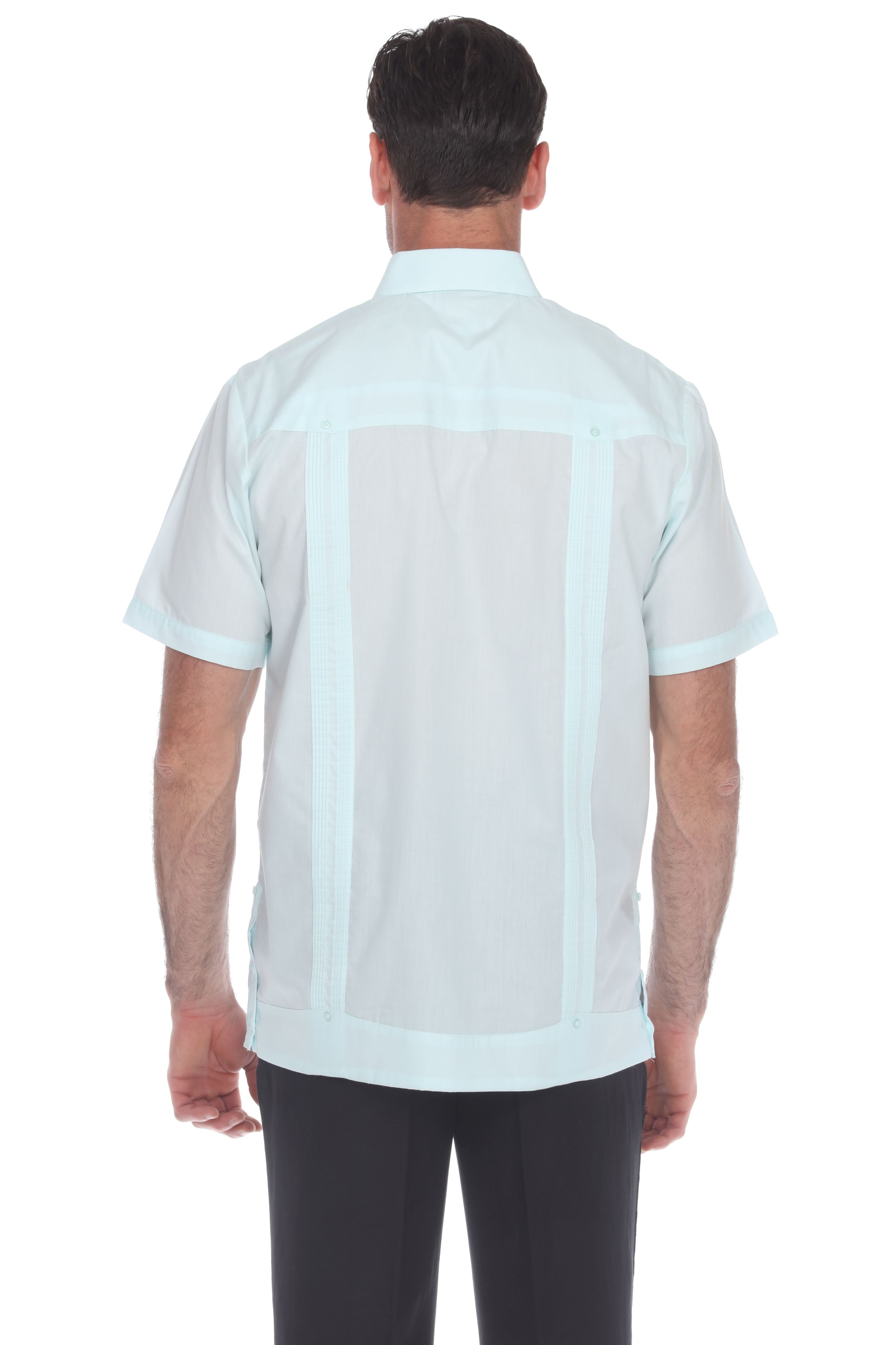 Classic Cotton Blend Guayabera Shirt Short Sleeve