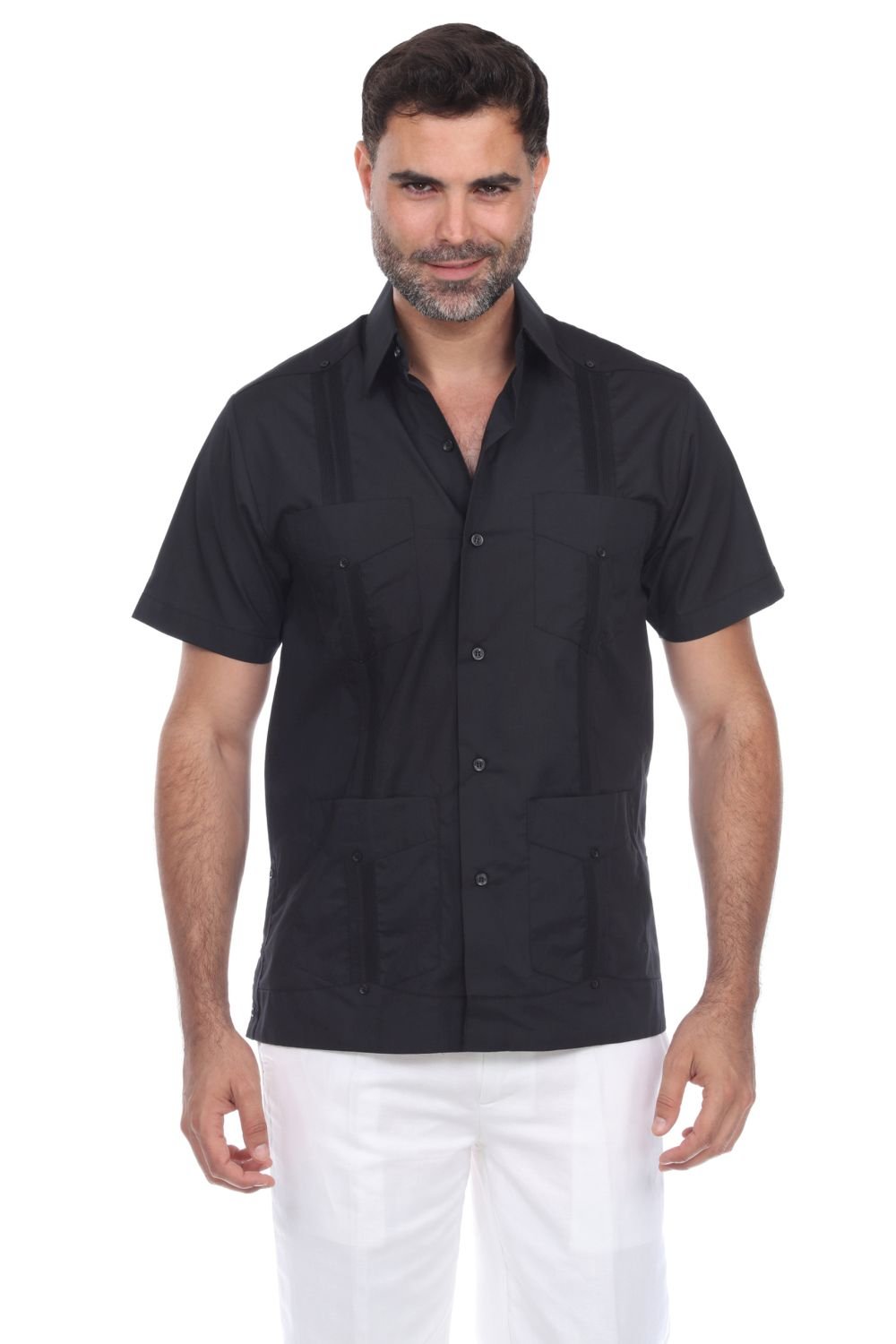 Classic Cotton Blend Guayabera Shirt Short Sleeve