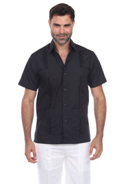 Big and Tall Cotton Blend Four Pocket Guayabera Short Sleeve