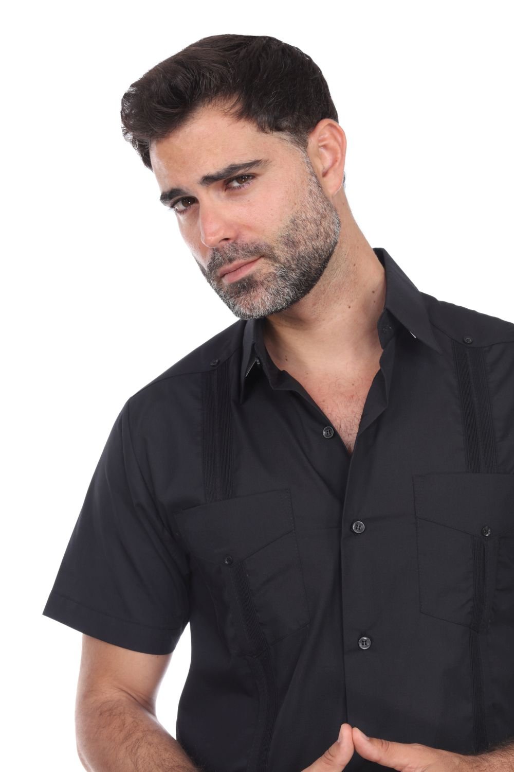 Big and Tall Cotton Blend Four Pocket Guayabera Short Sleeve