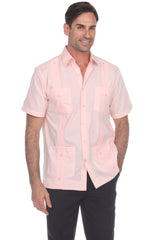 Guayabera clásica de mezcla de algodón de manga corta