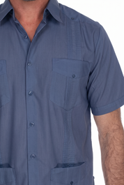 Classic Cotton Blend Guayabera Shirt Short Sleeve