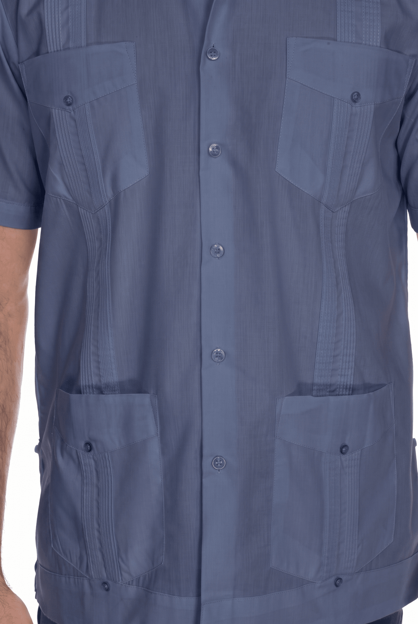 Guayabera clásica de mezcla de algodón de manga corta