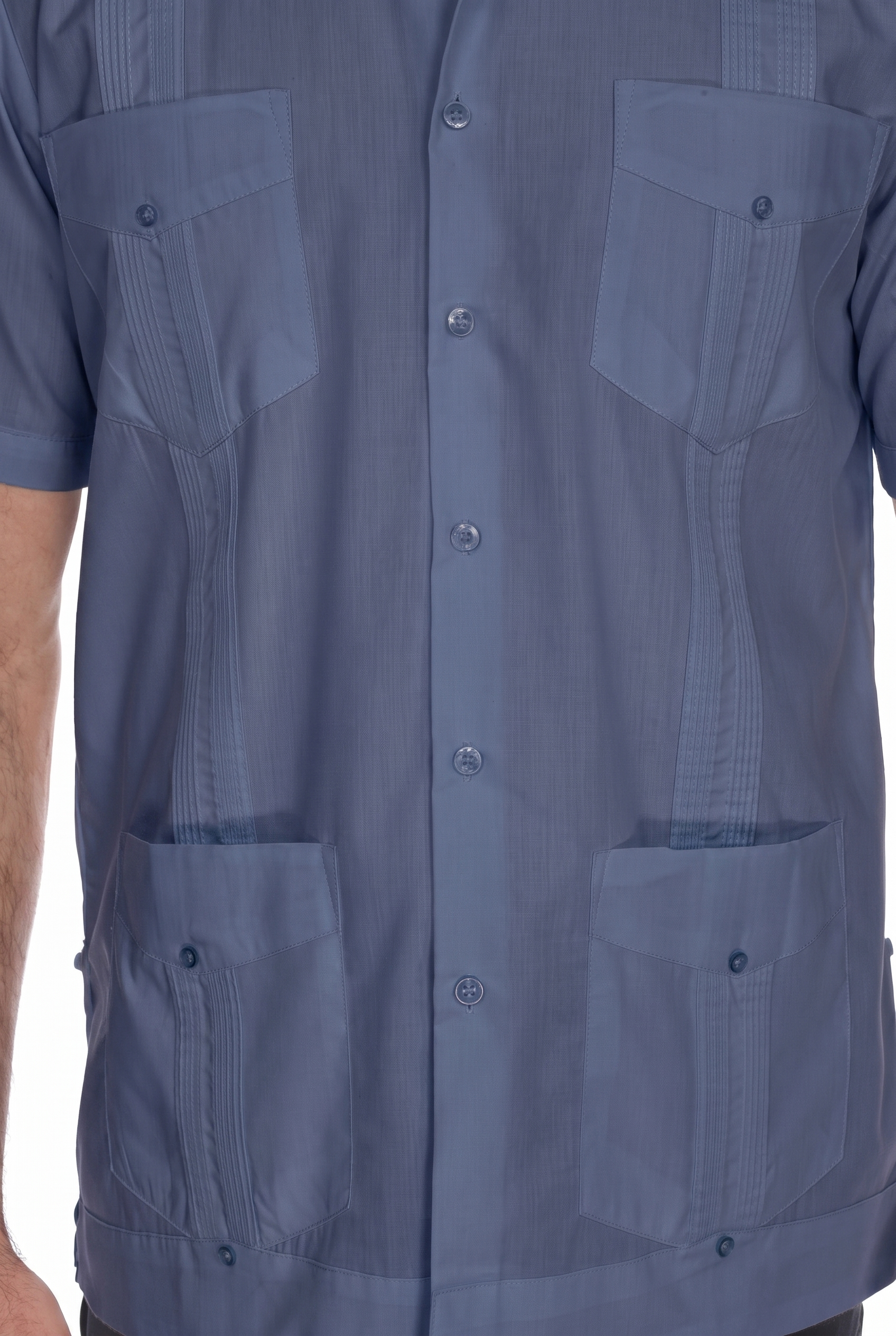 Classic Cotton Blend Guayabera Shirt Short Sleeve