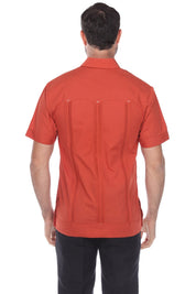 Big and Tall Cotton Blend Four Pocket Guayabera Short Sleeve