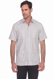 Classic Cotton Blend Guayabera Shirt Short Sleeve