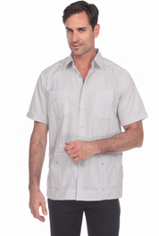 Classic Cotton Blend Guayabera Shirt Short Sleeve