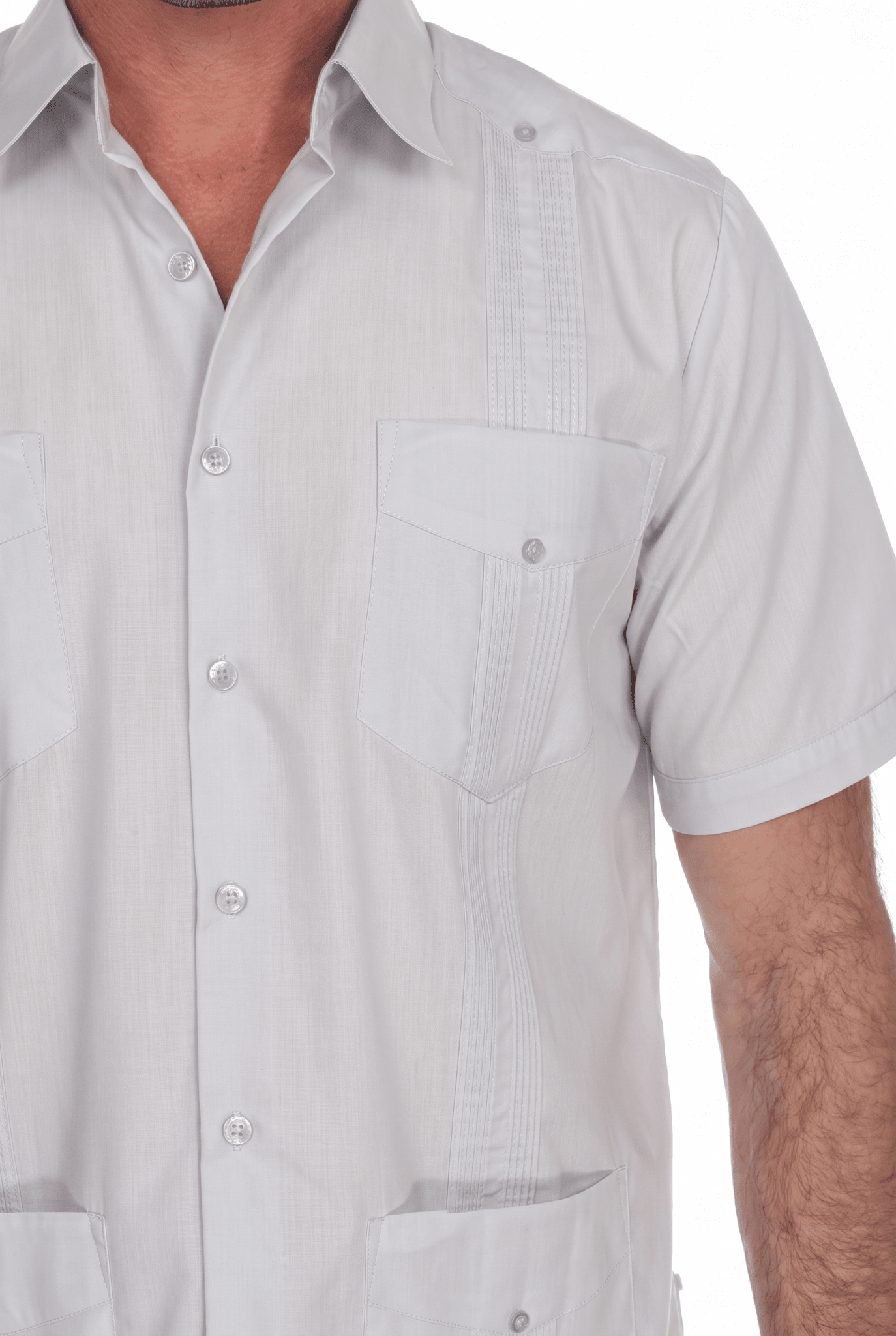 Guayabera clásica de mezcla de algodón de manga corta