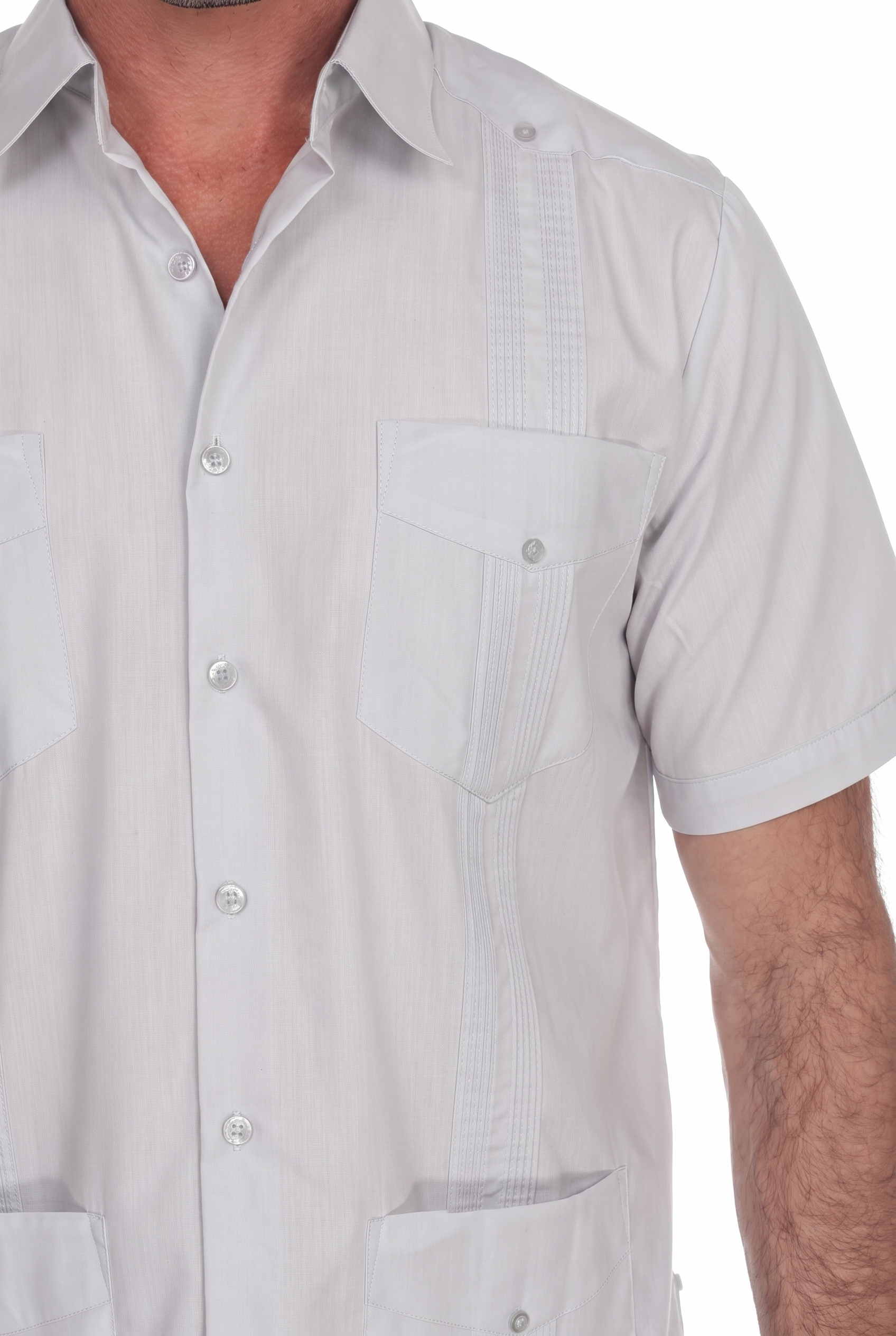 Classic Cotton Blend Guayabera Shirt Short Sleeve