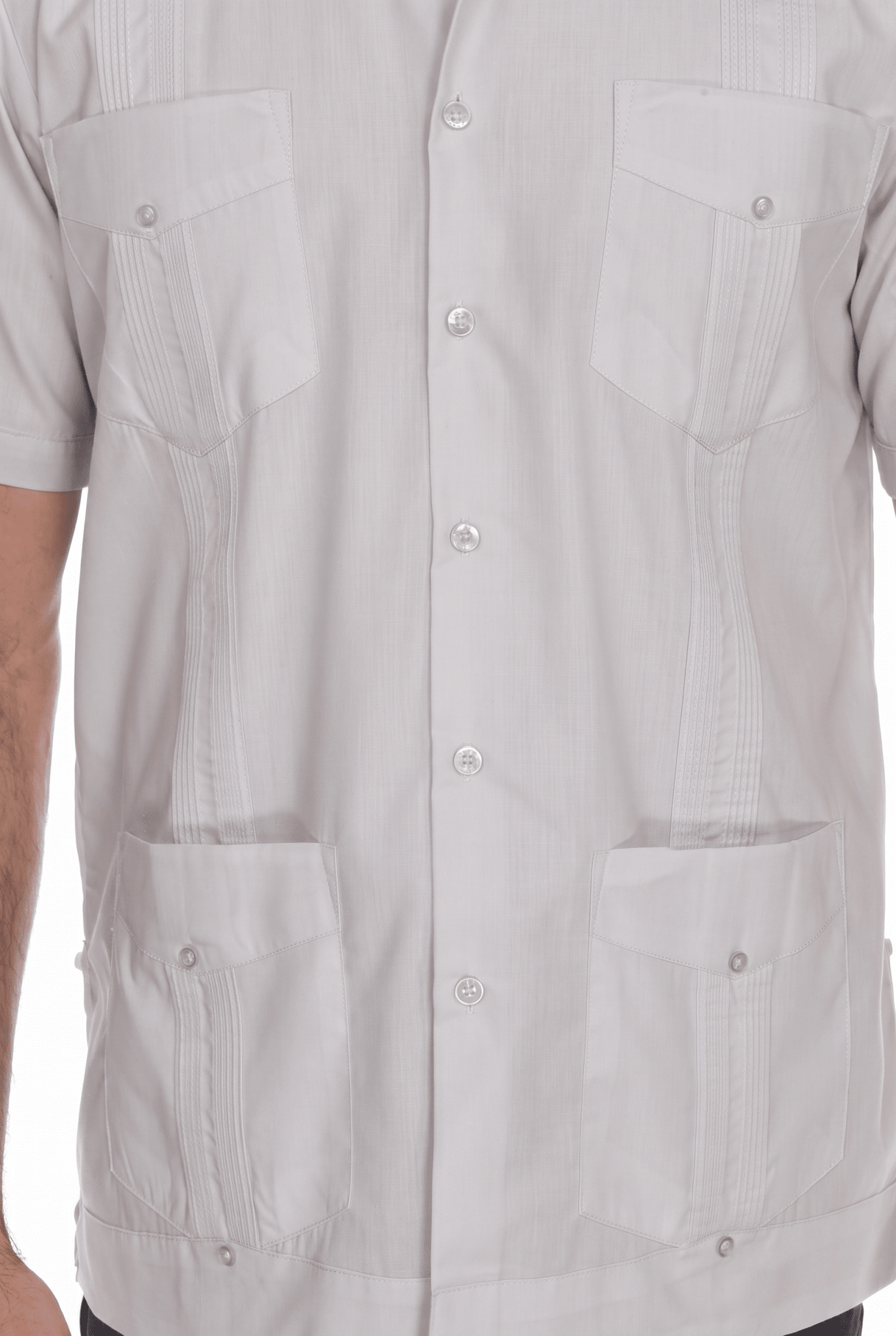 Guayabera clásica de mezcla de algodón de manga corta