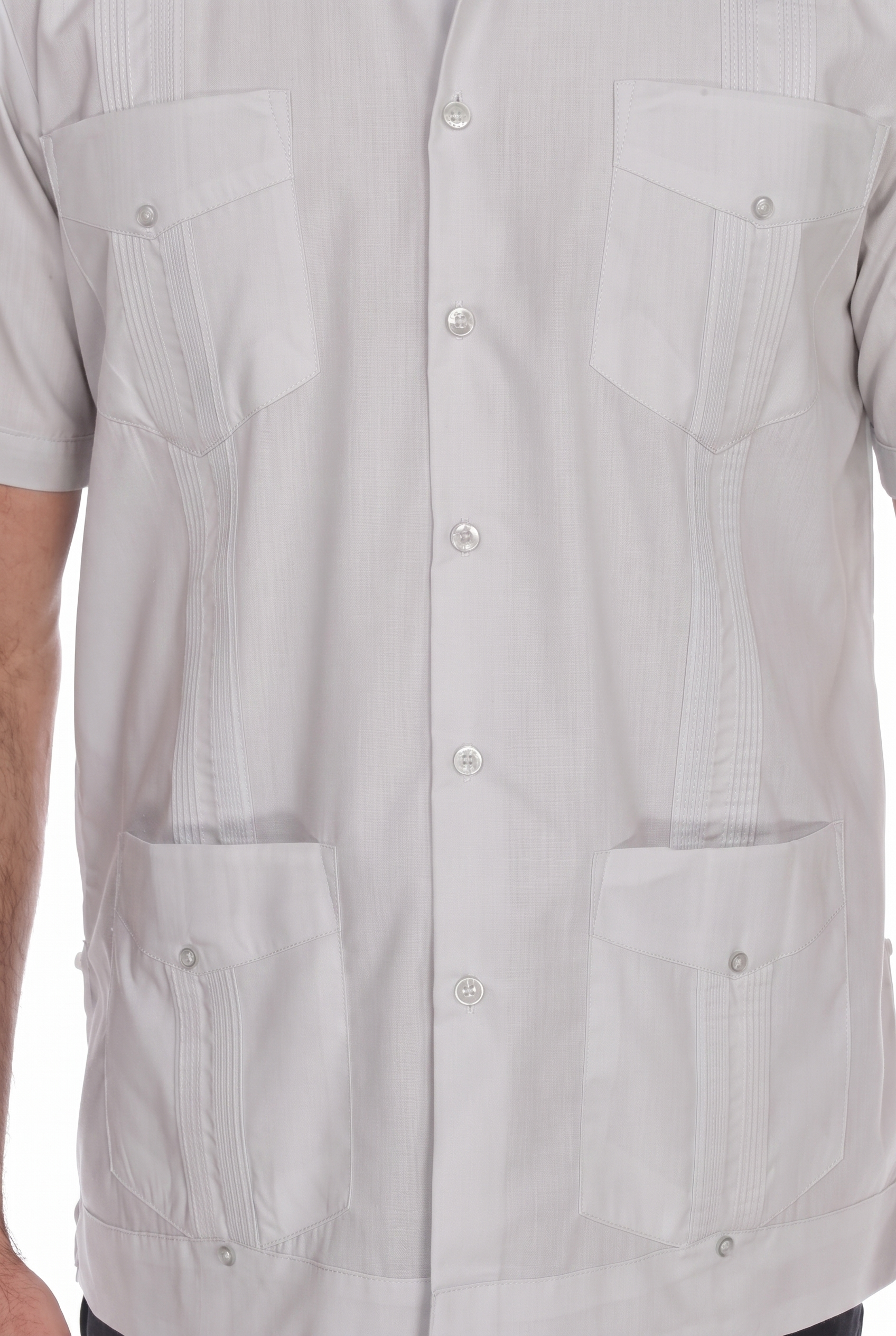 Classic Cotton Blend Guayabera Shirt Short Sleeve