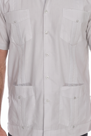 Classic Cotton Blend Guayabera Shirt Short Sleeve