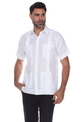 Guayabera clásica de mezcla de algodón de manga corta