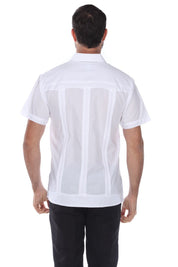 Classic Cotton Blend Guayabera Shirt Short Sleeve