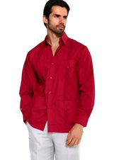 Classic Cotton Blend Guayabera Shirt Long Sleeve