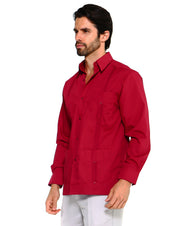 Classic Cotton Blend Guayabera Shirt Long Sleeve