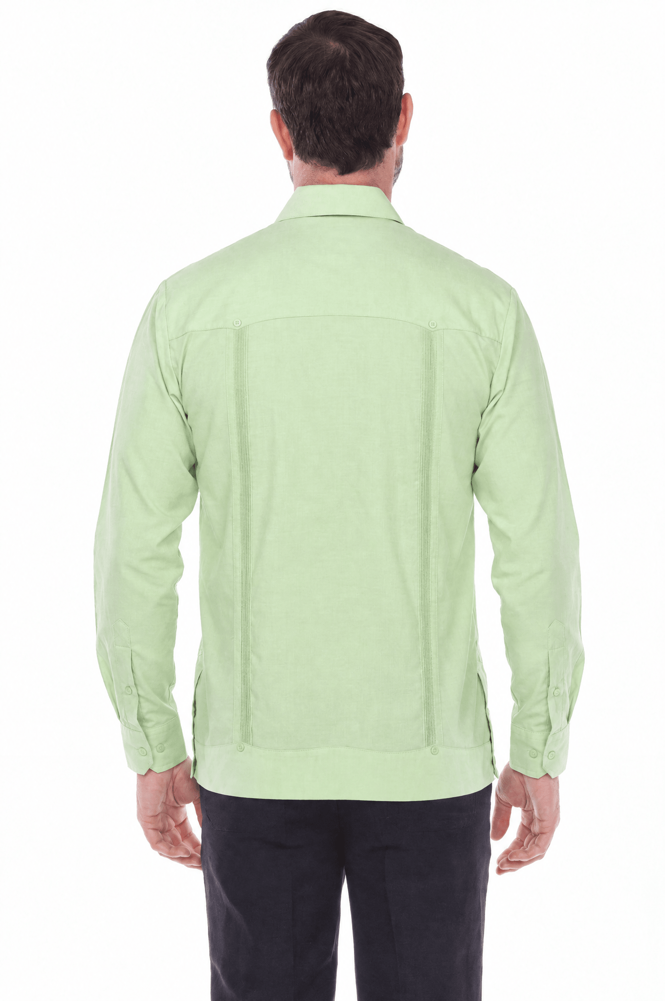 Big and Tall Cotton Blend Four Pocket Guayabera Long Sleeve