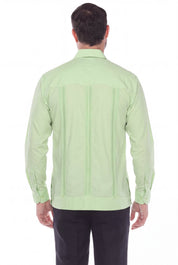 Classic Cotton Blend Guayabera Shirt Long Sleeve