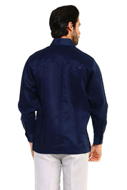Classic Cotton Blend Guayabera Shirt Long Sleeve