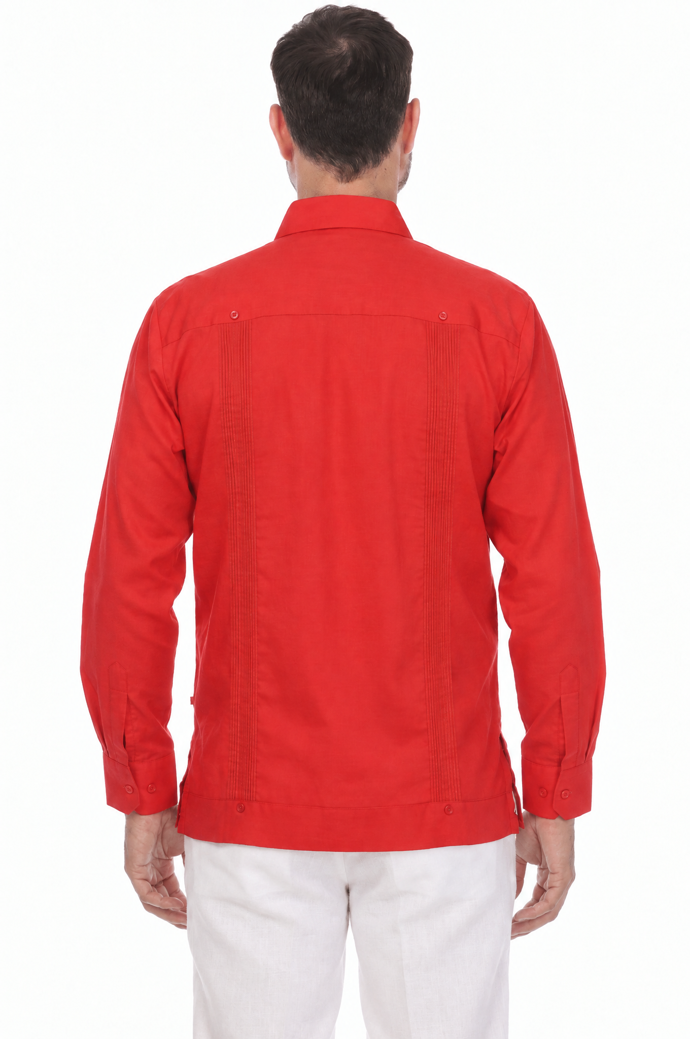 Big and Tall Cotton Blend Four Pocket Guayabera Long Sleeve