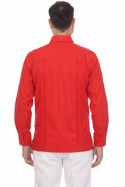 Classic Cotton Blend Guayabera Shirt Long Sleeve