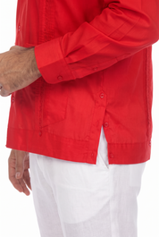 Classic Cotton Blend Guayabera Shirt Long Sleeve