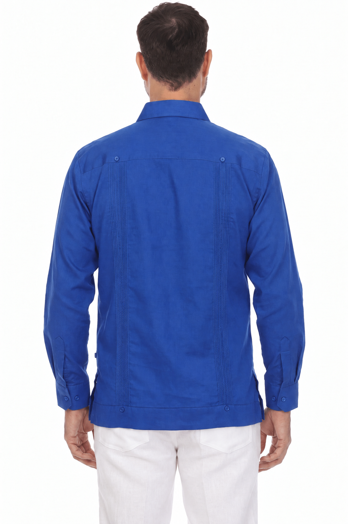 Big and Tall Cotton Blend Four Pocket Guayabera Long Sleeve