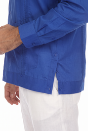 Classic Cotton Blend Guayabera Shirt Long Sleeve