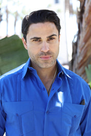 Men's Classic Four-Pocket Long Sleeve Guayabera Shirt