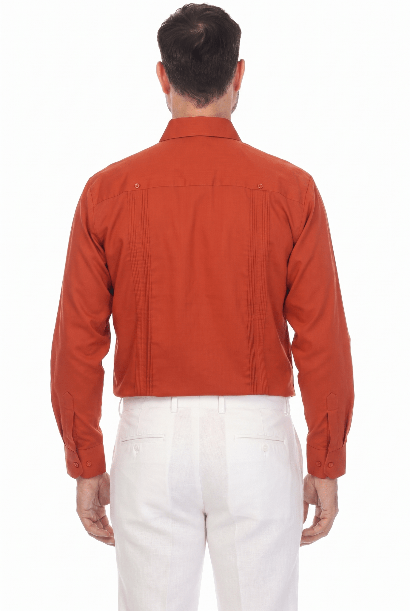 Guayabera clásica de mezcla de algodón de manga larga