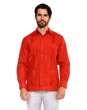 Classic Cotton Blend Guayabera Shirt Long Sleeve