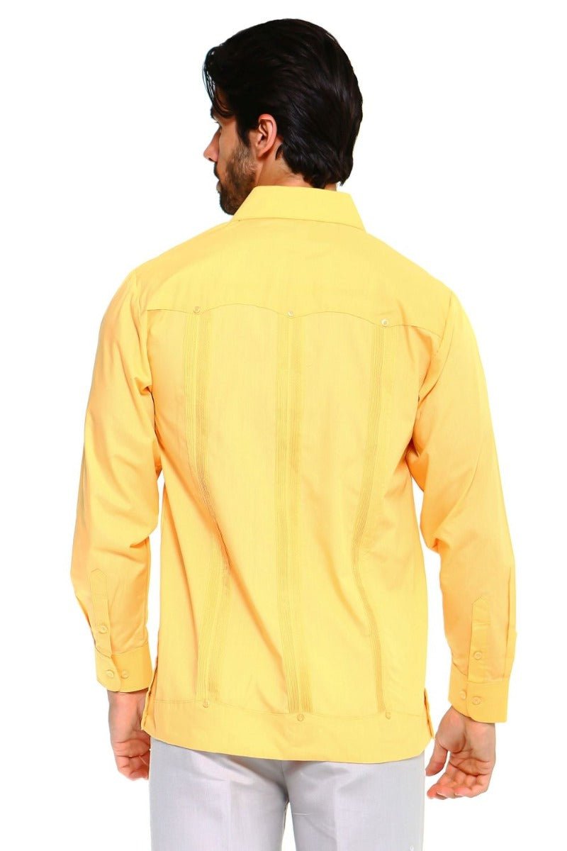 Guayabera clásica de mezcla de algodón de manga larga
