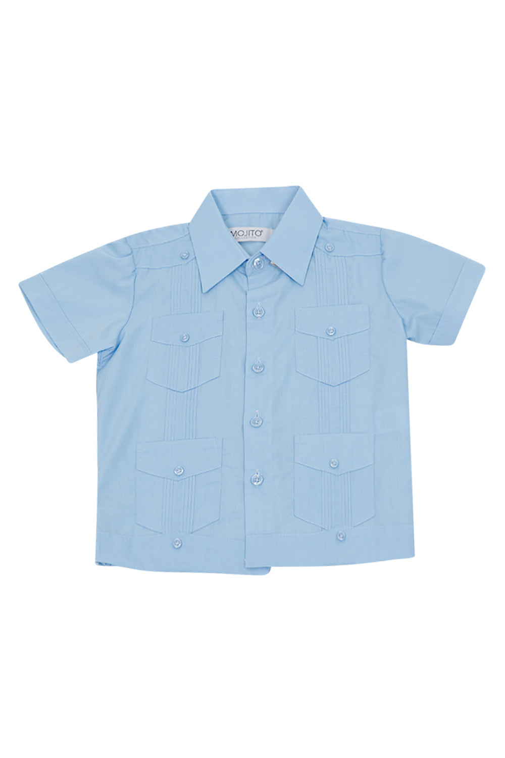 Toddler Boys Cotton Blend Guayabera Shirt Short Sleeve by Mojito Collection 0T-4T