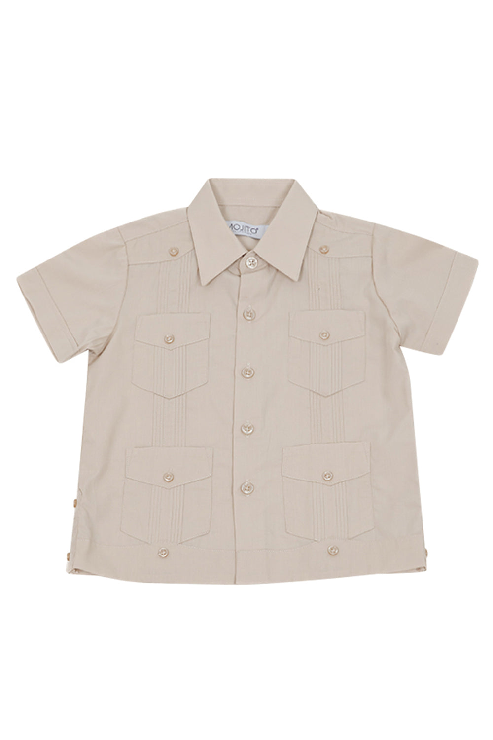 Toddler Boys Cotton Blend Guayabera Shirt Short Sleeve by Mojito Collection 0T-4T