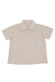 Toddler Boys Cotton Blend Guayabera Shirt Short Sleeve by Mojito Collection 0T-4T