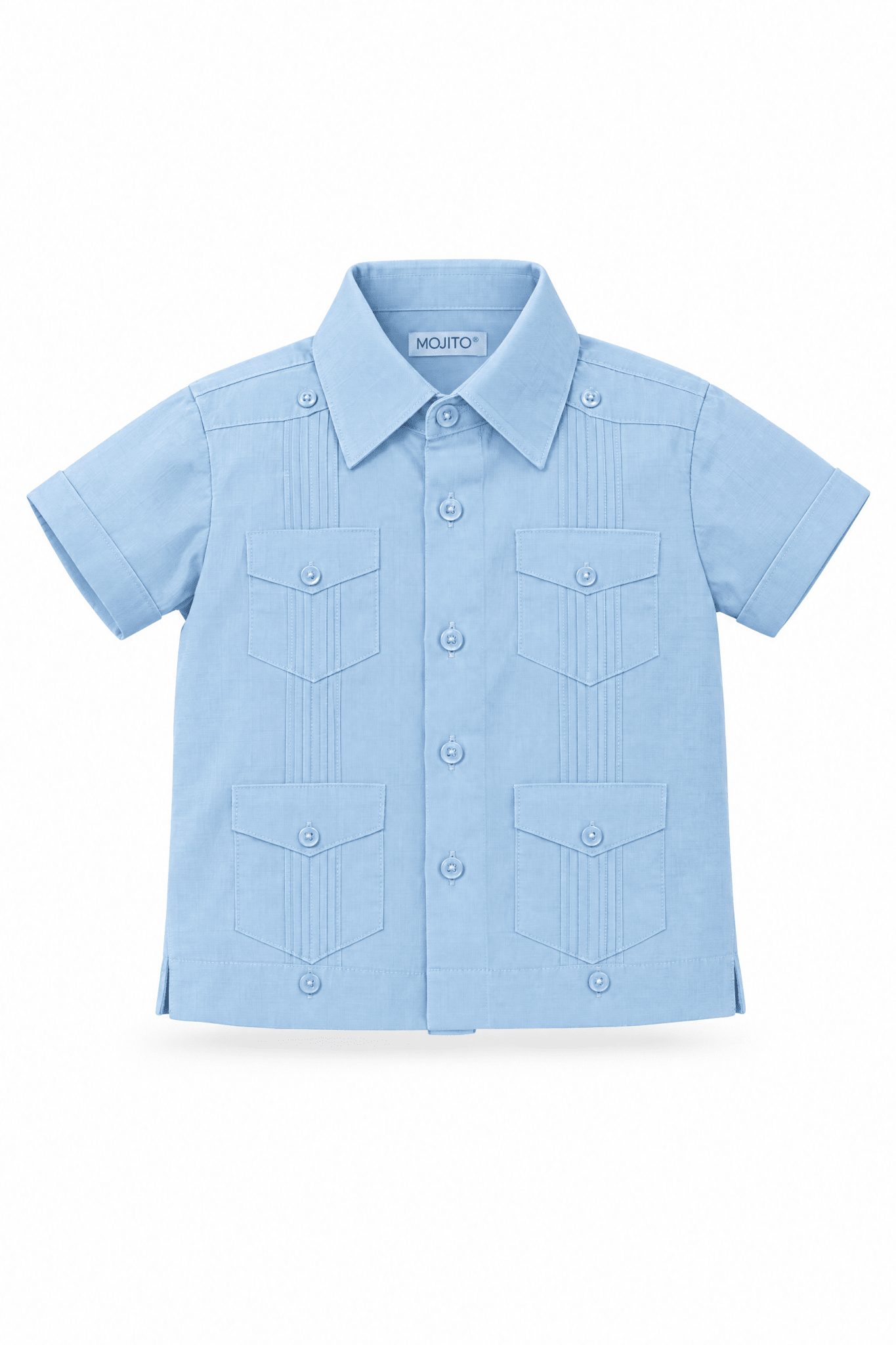 Toddler Boys Cotton Blend Guayabera Shirt Short Sleeve
