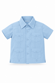Toddler Boys Cotton Blend Guayabera Shirt Short Sleeve