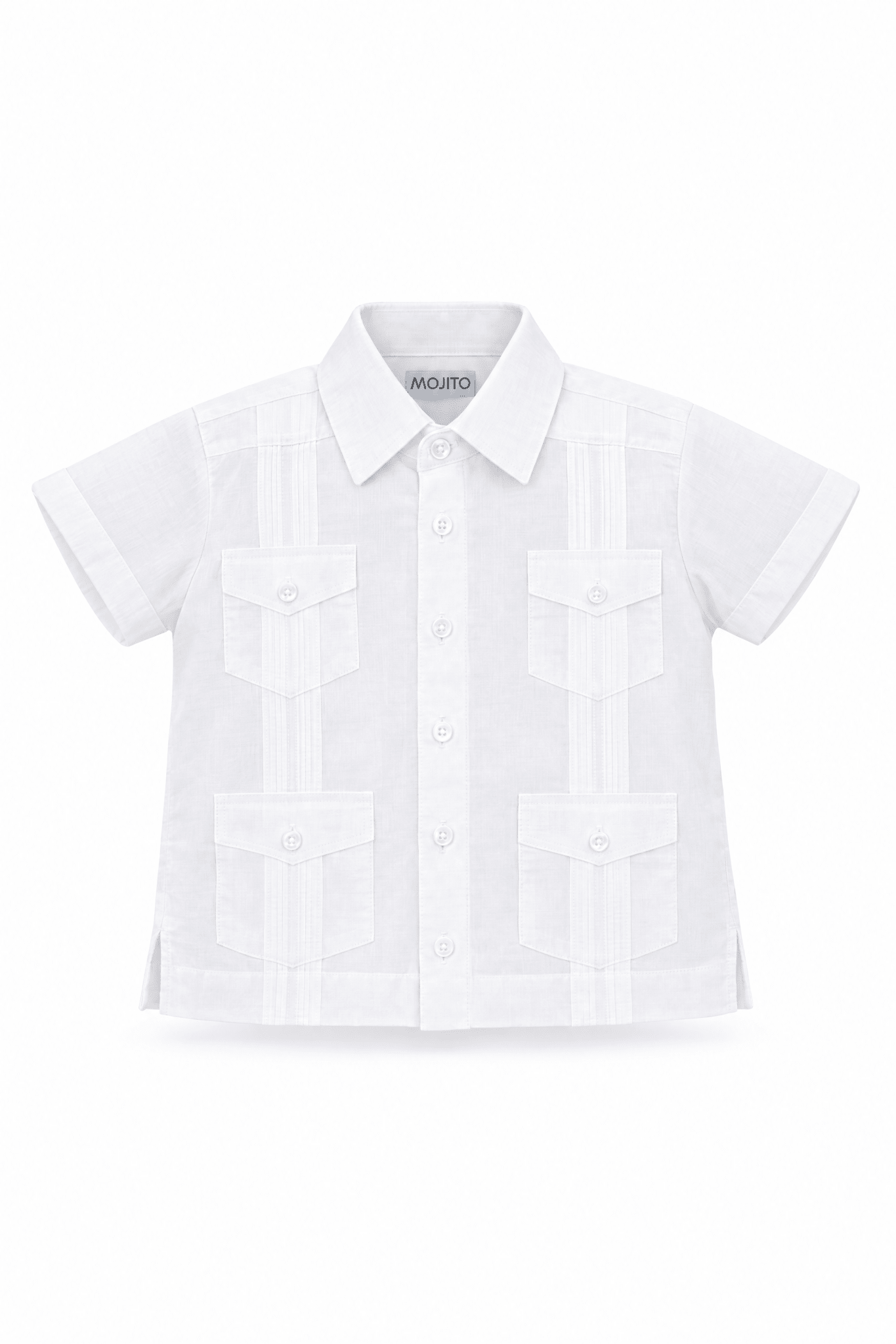 Toddler Boys Cotton Blend Guayabera Shirt Short Sleeve