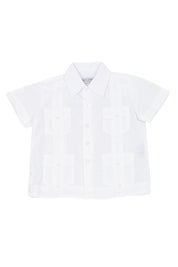 Toddler Boys Cotton Blend Guayabera Shirt Short Sleeve by Mojito Collection 0T-4T
