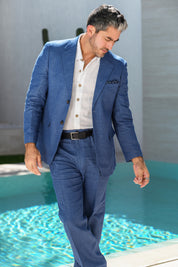 Mojito Reserve Men's Textured Knit Linen Cotton Blend Suit