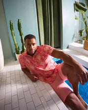 Mojito Casual Dry-Fit Polo Shirt Coral Print