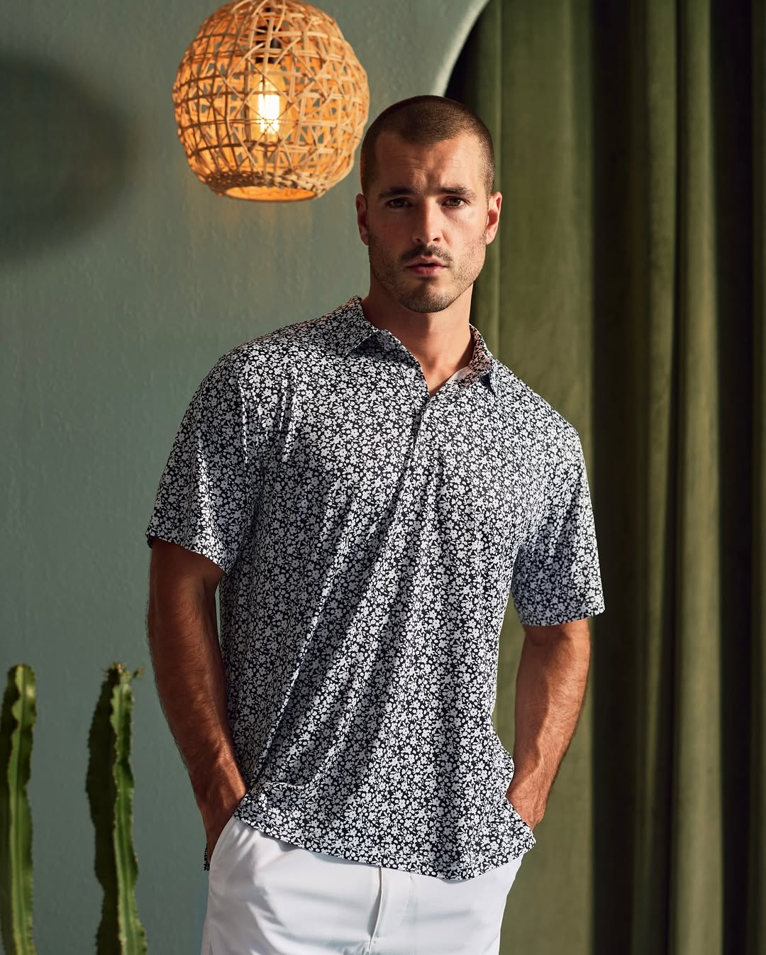 Casual Dry-Fit Polo Shirt Floral Print