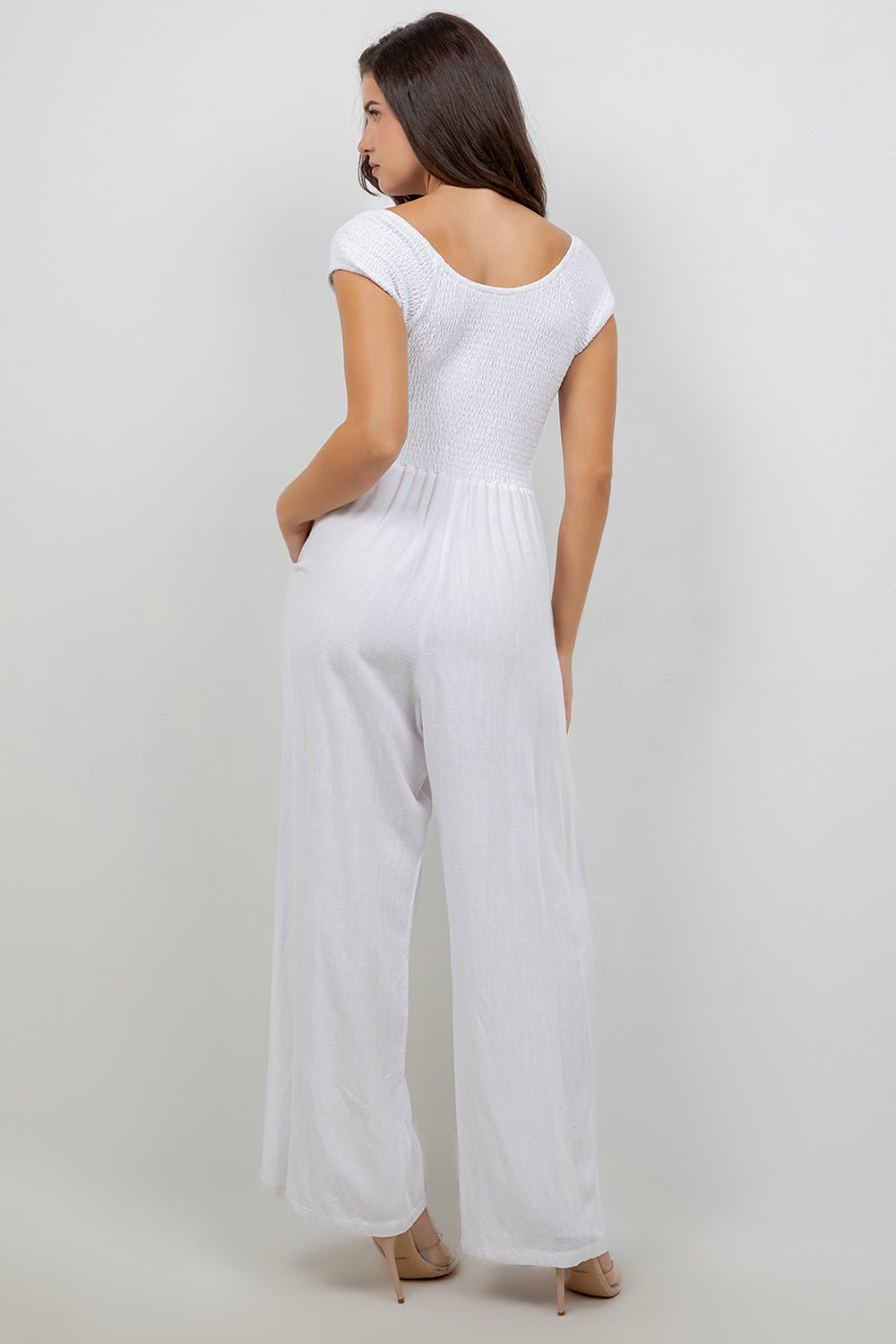 Mono informal de verano para mujer, con estampado de rayas y tirantes finos, de mezcla de lino