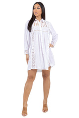 Túnica informal con botones y estampado floral festivo para mujer para resort