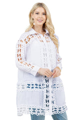 Túnica informal con botones y estampado floral festivo para mujer para resort