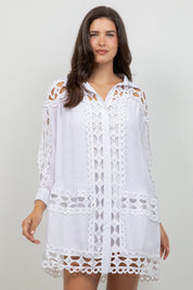 Túnica informal con botones y estampado floral festivo para mujer para resort