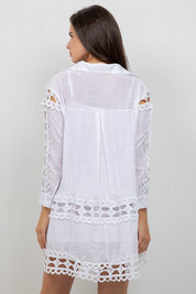 Túnica informal con botones y estampado floral festivo para mujer para resort